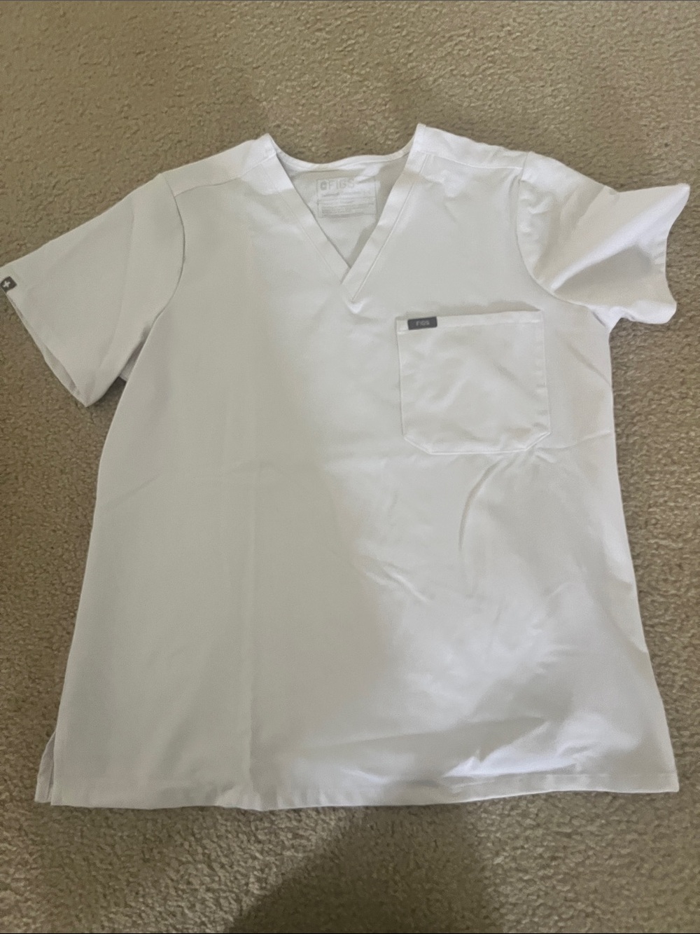 Figs Women’s Catarina Scrub Top in Optic White NWOT